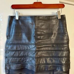 All Saints Black Leather Mini Skirt Size US 4 (UK 8)